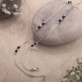 Beaded Symphony Silver Anklets