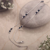 Beaded Symphony Silver Anklets