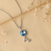 Blue Whimsical Wild Silver Necklace