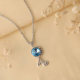 Blue Whimsical Wild Silver Necklace