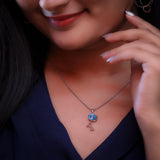 Blue Whimsical Wild Silver Necklace