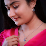 Celestia Blush Italian Silver Necklace and Earrings Set