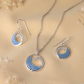 Celestia Blush Italian Silver Necklace and Earrings Set