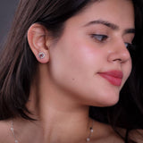 Coral Dusk Silver Earrings