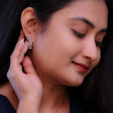 Crystal Foliage Silver Earrings