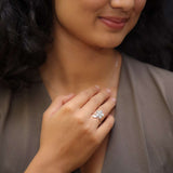 Daisy Drip Silver Ring For Women