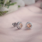 Dawn Halo Stud Silver Earrings