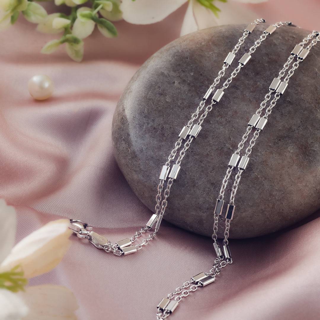 Duo Dazzle Italian Silver Anklets