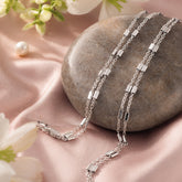 Duo Dazzle Italian Silver Anklets