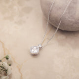 Eclara Halo Pendant Silver Necklace