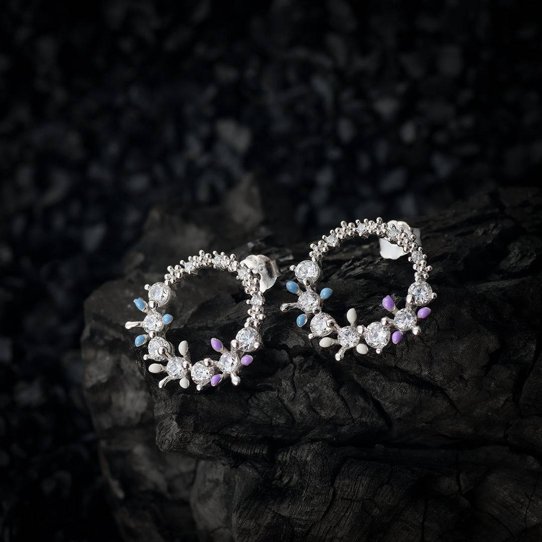 Enchanted Fairy Posies Silver Earrings