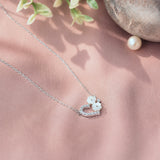 Florette Heart Glow Silver Necklace