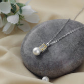 Golden Glow Sapphire Pearl Necklace
