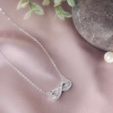 Infinite Shine Baguette Silver Necklace For Women