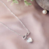 Infinity Heart MOP CZ Necklace