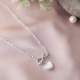 Infinity Heart MOP CZ Necklace