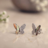 Iridesca Butterfly Silver Studs