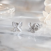 Ivory Whisper Butterfly Studs