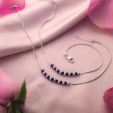 Midnight Muse Silver Anklets