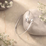 Moonkiss Open Cuff Silver Bracelet