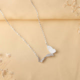 Moonlit Serenade Butterfly Silver Necklace Amishka Jewels