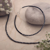 Moonshadow Bead Silver Anklet