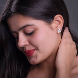 Mystic Petals MOP Silver Earrings