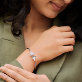 Opaline Whisper Silver Bracelet with MOP