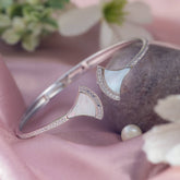 Opaline Whisper Silver Bracelet with MOP