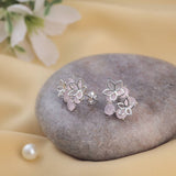 Pastel Blooms Silver Earrings