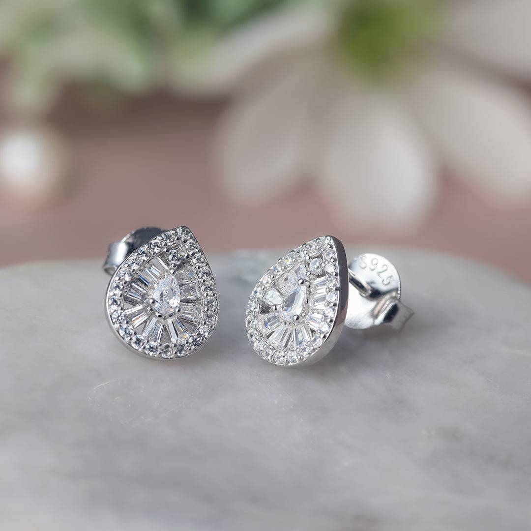 Radiance Raindrop Stud Earrings For Women