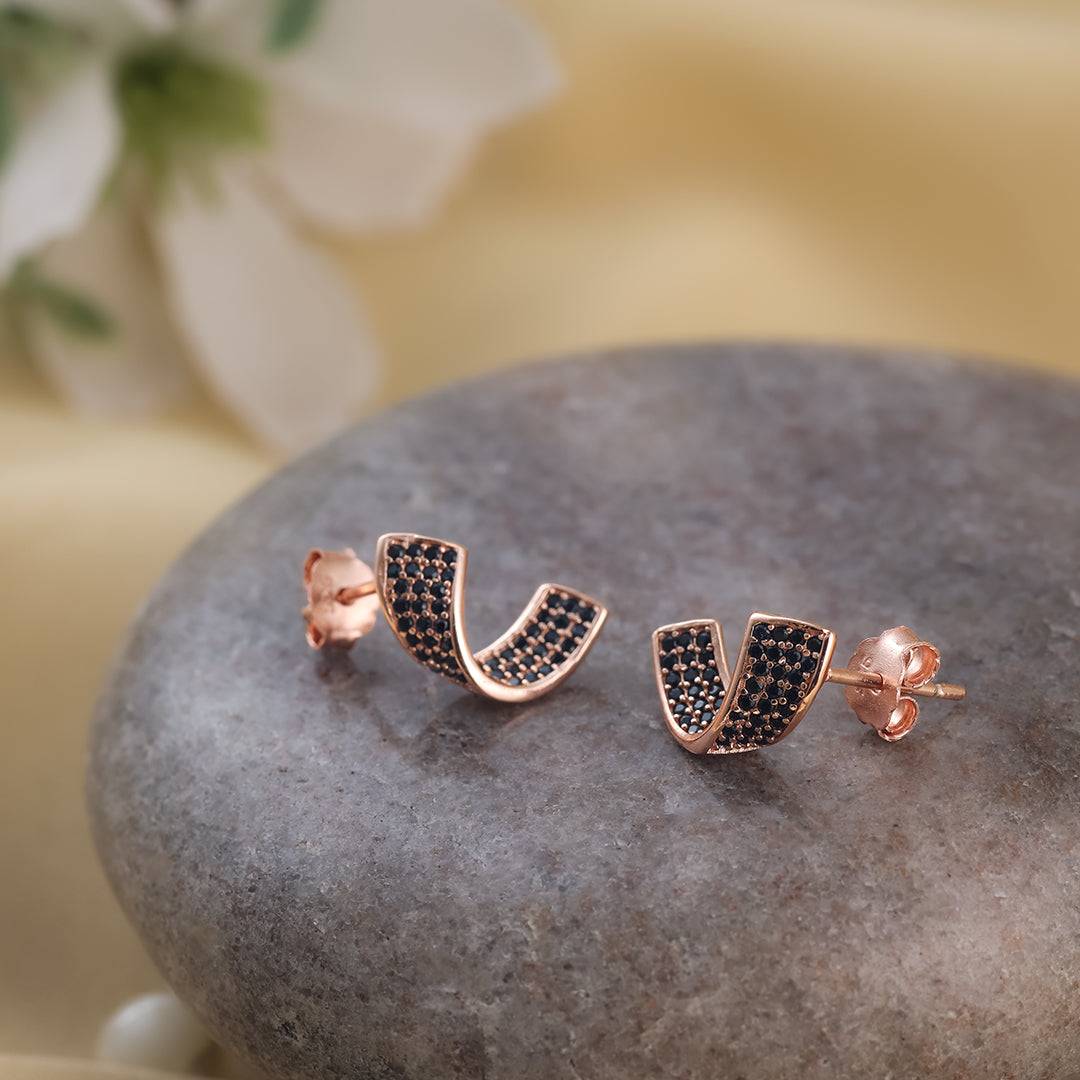 Rose Eclipse Silver & Ceramic Earrings