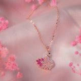 Rose Gold Enchanted Swan Necklace Amishka Jewels