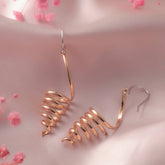 Rose Gold Silver Swirls Earrings