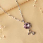 Rosy Whimsical Wild Silver Necklace