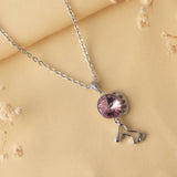 Rosy Whimsical Wild Silver Necklace