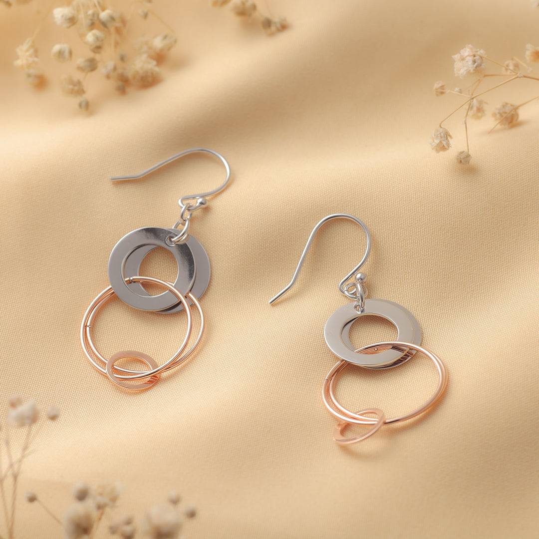 Sculpted Harmony Silver Earrings Amishka Jewels