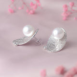 Seashell Secrets Pearl Silver Earrings
