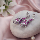 Shimmering Cone Baguette Earrings