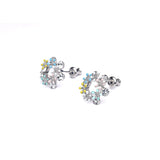 Silver Floral Ring Earrings Amishka Jewels