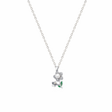 Silver Flower Dewdrop Pendant and Chain Amishka Jewels
