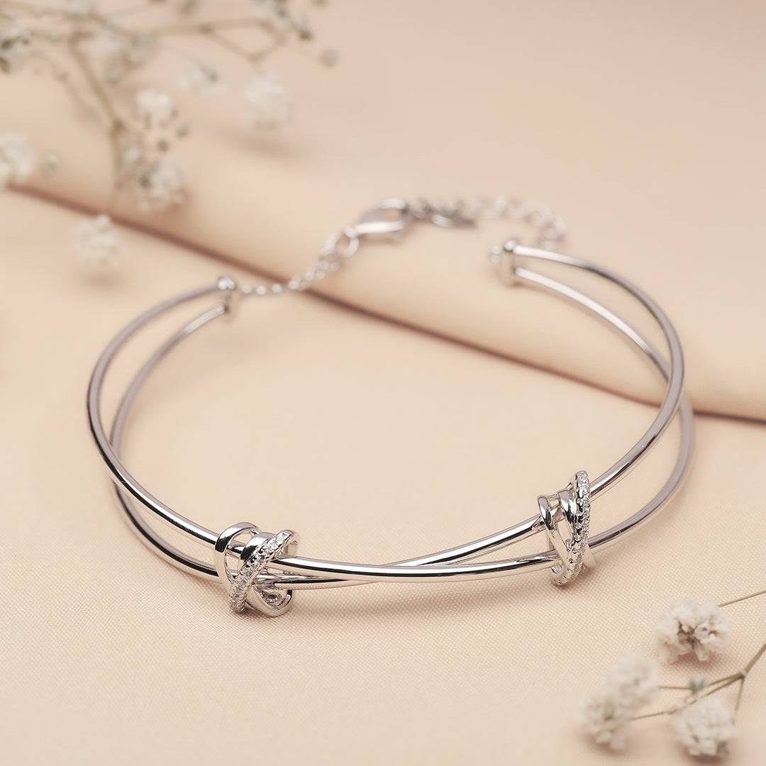 Silver Lover's Tryst Kada Amishka Jewels