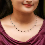 Silver Obsidian Queen Pendant and Chain Amishka Jewels