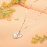 Silver Ocean Drop Pearl Pendant and Necklace Amishka Jewels