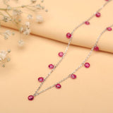 Silver Pink Elegance Necklace Amishka Jewels