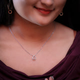 Silver Slay Solitaire Necklace For Women