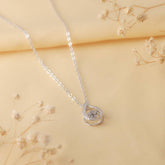 Silver Slay Solitaire Necklace For Women