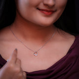 Silver Sparkling Waterdrop Silver Necklace Amishka Jewels