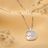 Silver Star Square Pendant and Chain Amishka Jewels