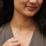 Women’s 925 Sterling Silver Heart Necklace – Sparkle Mini Hearts Charm Chain